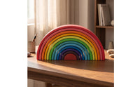 Wooden Rainbow Stacking Toy Montessori Wooden Rainbow Stacker Arch Stacker for Preschoolers, Classroom