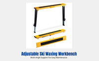 Universal Ski Snowboard Maintenance Stand, Adjustable Waxing Workbench, Secure Vise