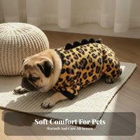 Soft Material Dinosaur Dog Pajamas Cozy and Soft Four-Legged Dog Pajamas Stretchy Fit for Small Dogs, Young Dogs, Winter, Cold Weather, Home