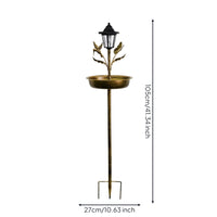 Garden Stake Bird Bath Outdoor Bird Bath with Lantern Decorative for Gardeners, Flower Beds, Backyard, Patio
