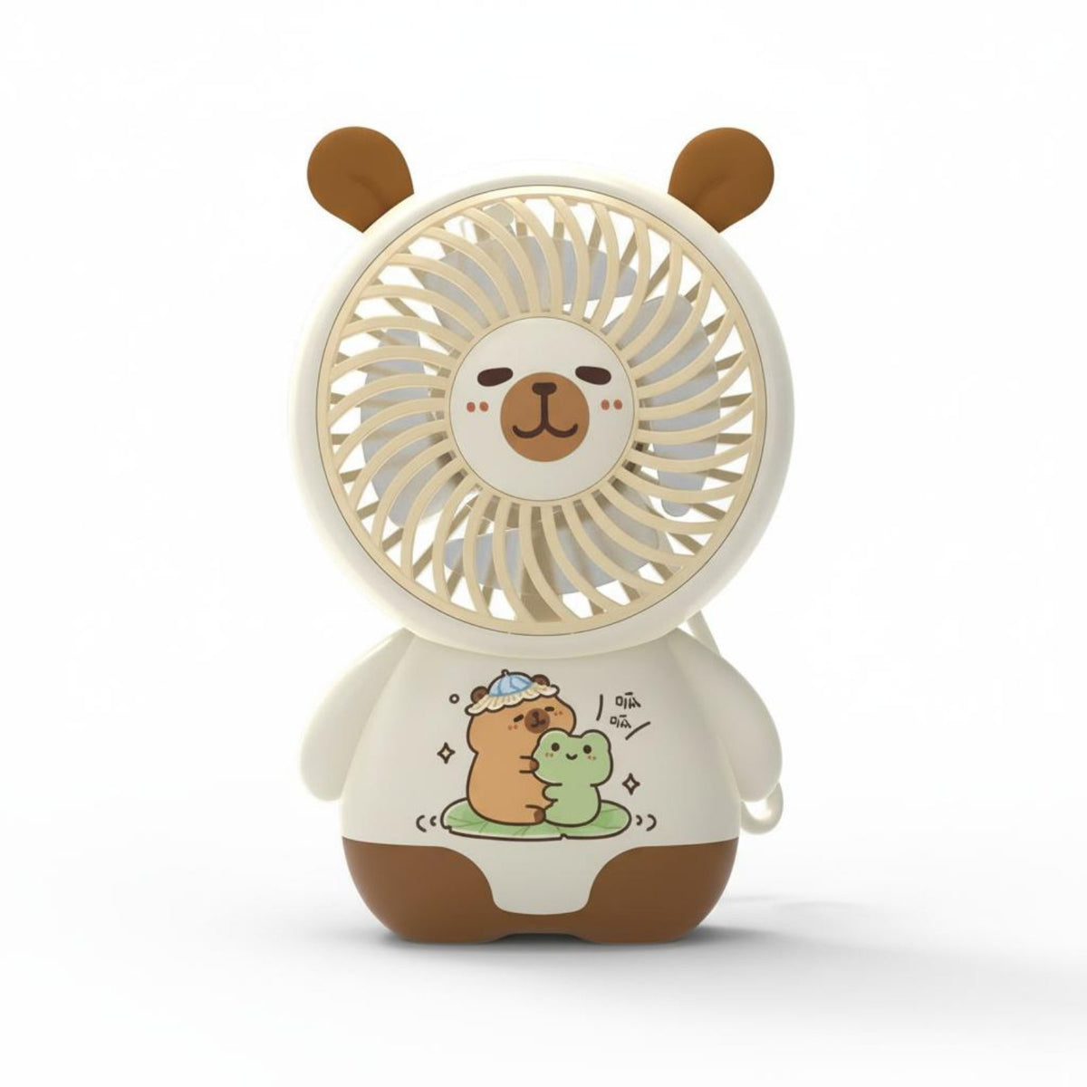 Compact and Portable Capybara Handheld Fan Built-in Battery Cute Capybara Fan 3-Speed Adjustable Lanyard Included for Students, Kids, Desktop, Travel, Office, Dorm Room