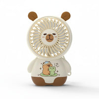 Compact and Portable Capybara Handheld Fan Built-in Battery Cute Capybara Fan 3-Speed Adjustable Lanyard Included for Students, Kids, Desktop, Travel, Office, Dorm Room