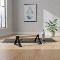 Wooden Push up Bar Sturdy Base Handstand Comfortable Grip Exercise Parallettes for Beginners, Training