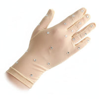 Breathable Rhinestone Figure Skating Gloves Transparent Performance Gloves for Children, Women, Competition, Dance