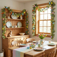 Easter Egg Garland Festive Atmosphere Artificial Egg Garland Easy to Hang Spring Dangling Vine for Event Planners, Families, Wall, Mantelpiece