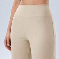 Ladies Trousers with High Waist Control, Quick Dry Nylon Wide Leg Womens for Gym and Casual Wear, Comfortable Work