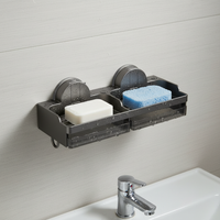 Suction Cup Soap Dish Wall Mounted Drain Rack for Bathroom Shower