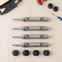 4 Pieces Drive Shafts with Heavy Reinforced Drive Shafts Stainless Steel Look Hardware for RC Hobbyists