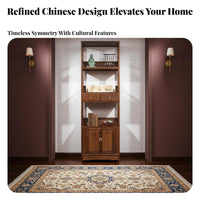 New Chinese aesthetic Collectible Showcase Multimulti-tier Shelving Asymmetrical Curio Cabinet Large Capacity Display Shelf Sturdy Construction for Book Lovers, Interior Designers, Study Room, Home Office, Entrypath, Playroom