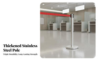 Retractable Belt Stanchion Heavy-Duty Base Crowd Control Stanchion Rustproof Retractable Belt Barrier for Venue Managers, Airports, Banks, Exhibitions