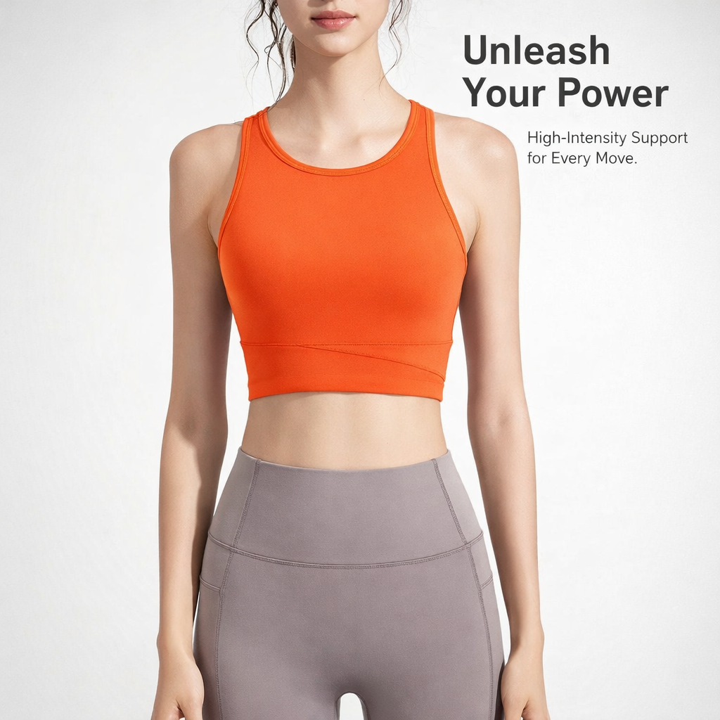 Sports Bras Women High Impact with Shock Absorber for Running and Gym, with Back Clasp and Molded Cups for