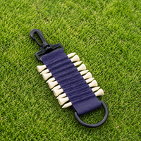 Nylon Sporting Tee Holder, portable golfing accessories with keychain, holds 10x 70mm tees, 25x10cm with clip
