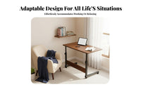 Mobile Design C-Shaped Rolling Cart Multi-Purpose Side Table Space-Saving Nightstand Easy Assembly for Apartment Dwellers, Students, Remote Workers, Bedroom, Living Room, Small Spaces, Home Office
