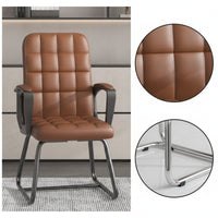 High Back Sled Base Chair Comfortable Tufted Office Chair Sturdy Furniture Low-Maintenance for Students, Study Corner