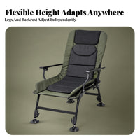 0 to 180 Range Recline Full Padding Fishing Chair Bed Folding Fishing Chair