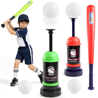 Kids Foot Pedal Baseball Launcher Training Set Indoor Outdoor Baseball Toy