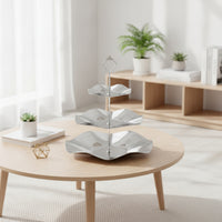 Three-Tier Serving Tray Stand Non-Slip Tiered Serving Stand with Handle Sleek Sturdy for Hosts, Parties, Weddings
