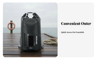 Wet Dry Separation Backpack Sturdy 500D Material Carbon Fiber Pattern Dry Bag Roll Top Waterproof Backpack for Rafting, Camping
