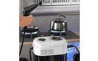 Transparent Water Reservoir Handheld Steam Cleaner Multiple Attachments Portable Steam Cleaner Coiled Hose