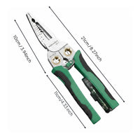 Audible Buzzer Notify Voltage Detecting Pliers Stainless Steel Electrician's Combination Tool Coil-Loaded Wire Cutter and Crimper for Electricians