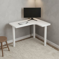 Small Corner Work Desk Modern Simple Style Corner Desk Space Saving Keyboard Tray for Study, Bedroom
