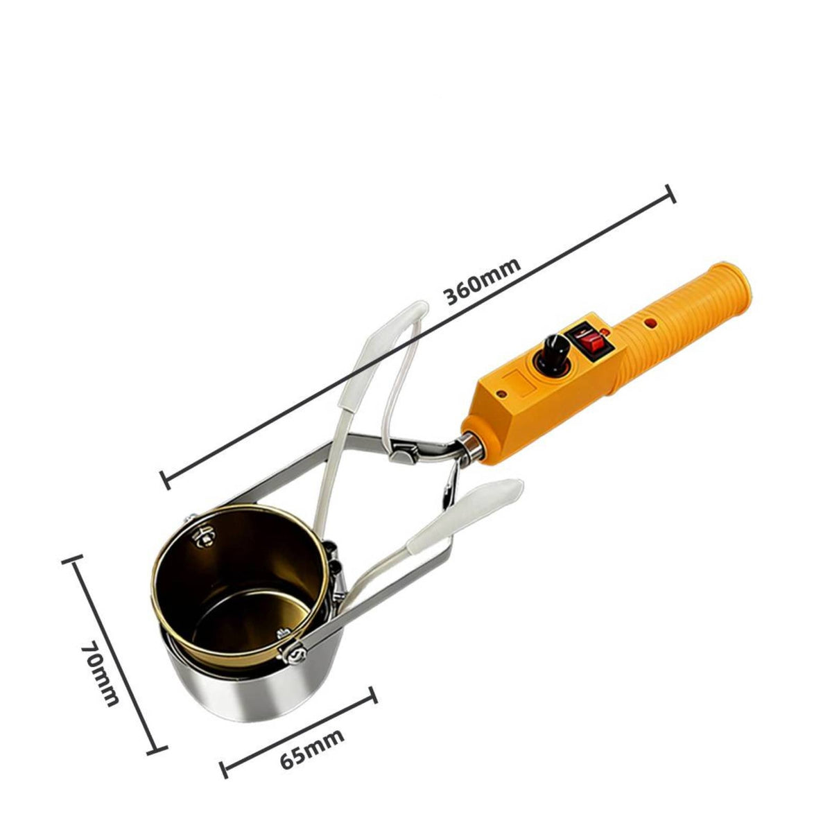 Solder Melting Pot with Handle Handheld Tin Melting Furnace Desoldering Bath Adjustable Temperature Portable for Technicians