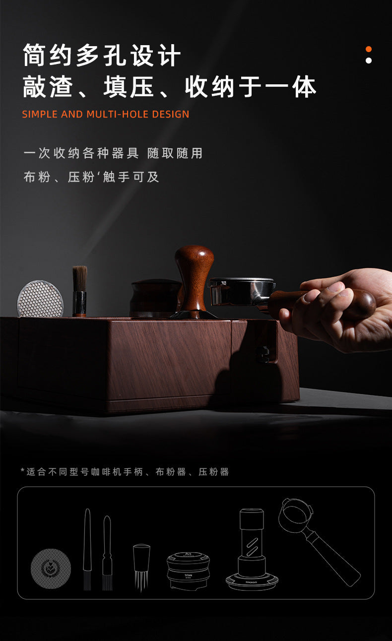 ABS Wood Grain Coffee Tamper with Storage Box for Espresso Handles