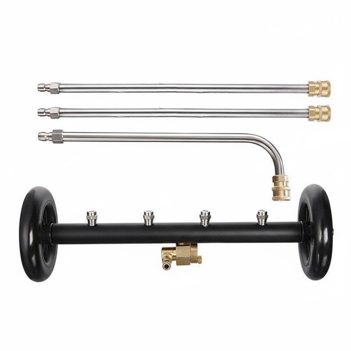 4000 PSI Compatible Underbody Car Washer Stainless Steel Rolling Car Underbody Washer Quick Connect Fittings for Homeowners, Driveway, Patio