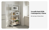 Foldable Storage Rack Space Saving Foldable Storage Shelf Heavy Duty Foldable Microwave Stand for Homeowners, Students
