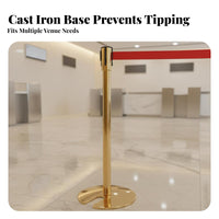 Heavy Duty U-Shaped Base Stanchion Sturdy Construction Queue Line Barrier Post Easy Assembly Stainless Steel Queue Post for Event Organizers, Business Owners, Venue Managers, Hotels, Airports, Retail Shop S, Museums