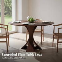 Minimalist Design Round Dinner Table Sturdy and Stable Round Tripod Table mid-centuryera Modern & aesthetic Dining Furniture Sculptural Base for Families, homeowners, Hosts, Small Apartments, Kitchen, Social Gatherings, Living Room