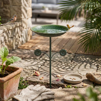 Garden Hook Birdbath Flower-Shaped Leaf Basin Birdbath Decorative Design