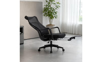 Reclining Office Chair Footrest Reclining Desk Chair Curved Armrests Furniture