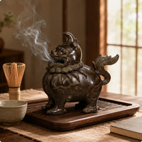 Incense Burner Brown Metal-Like Finish Mythical Creature ornament Small Decorative Censer
