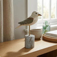 Tabletop Bird Ornament Hand-Painted Carved Wooden Bird Decor Farmhouse House Decoration