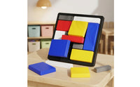 Reasoning Puzzle Game Geometric Block Puzzle Brain Training Game Interlocking Compact for Children, Classroom