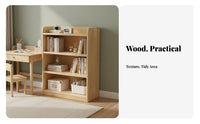 Large Capacity Fir Wood Storage Cabinet Sturdy and Long-Lasting Floor Standing Bookcase Multifunctional Wooden Bookcase Thickened Shelves for Book Lovers, Homeowners, Study Room, Bedroom, Small Areas, Entryway