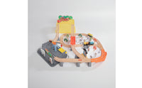 Electric Toy Train Track Playset Interlocking Wooden Train Set Elevated Allall-Inclusive for Children, Toddlers, Preschoolers, Playroom, Classroom, Daycare