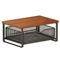 Desktop Printer Stand  Compact Wire Drawer Basket Organizer Unobstructed Front 2 Tier Desk Shelf