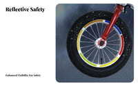 12 Strips Wide-Angle Reflection Balance Bike Reflective Decals Self Night Safety Reflective Sticker Waterproof for Cycling, Outdoor