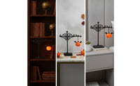 Decorative Lantern with Pumpkin Ornament Black Metal Craft Lantern Light Vintage Decor Elegant for Bookshelf