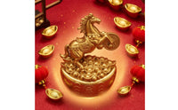 Rearing Horse Figurine Compact Size Medallion Horse Statue Feng Shui Home Decor Item for Cabinet