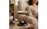 Candle Holder with Dish Compact Iron Candle Holder Centerpiece Tabletop Decor Black for, Bedside Table