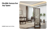 Foldable Design Folding Room separater New Chinese and design Ornate Panel separater Hollow-Carved Pattern Household Furnishing Movable for Apartment Dwellers, Interior Decorators, Business Owners, Bedroom, Entrance Hall, Dressing Area, Restaurant