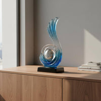 Modern Resin Sculpture Creative Shape Aesthetic Table Decoration Gold Centerpiece Statue Lustrous Finish for Living Room