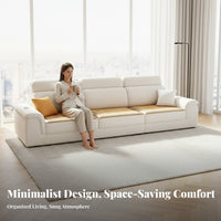 Straight-Line Fabric Sofa Modern Design Upholstered Multi-Seat Lounger Minimalist aesthetic Living Room Seating for Homeowners, Families, Lounge Area