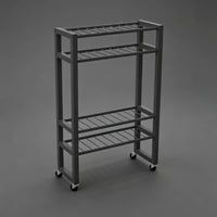 Floor-Standing Racket Holder with Wheels Mobile Pickleball Rack Metal Pickleball Storage Cart Rolling for Clubs, Coaches, Players, Gym, Court, Garage