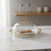 Cake Stand with Lid Transparent Cake Stand with Dome Pedestal Dessert Tray Shatter-Resistant Large Capacity for Parties, Buffet