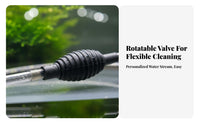 Aquarium Siphon Pump Strong Suction Manual Fish Waste Remover Fast Drainage Fish Tank Gravel Vacuum