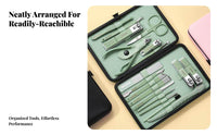 Portable Multi-Tool Grooming Set with Storage container containerd Nail Tool Assortment Sharp cutting edges Pedicure Kit Eron the movenomic Design for Adults, commuters, Women, Manicuring, Pedicuring, while on-the-moveing, on-the-move